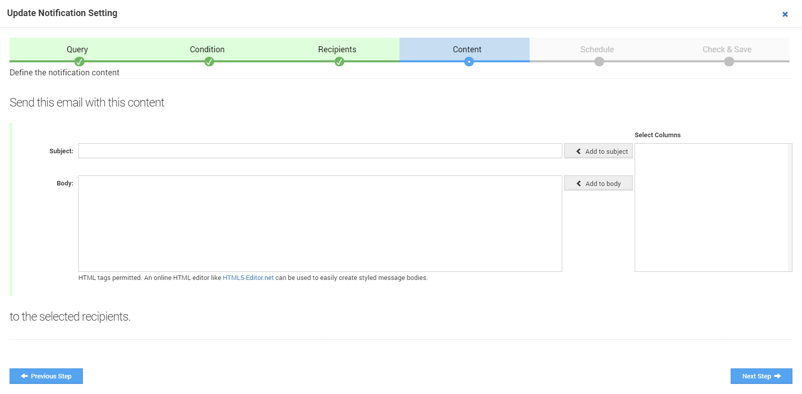 ConnectionsExpert > How to Use HTML in Notifications > notificationSettingsHTML.png