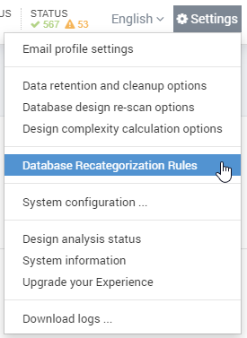 iDNA Applications > Database Recategorization > RecategSettings.png