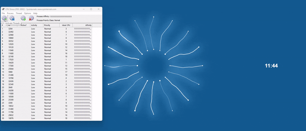 A recording of the final result, including a cpu load simulation