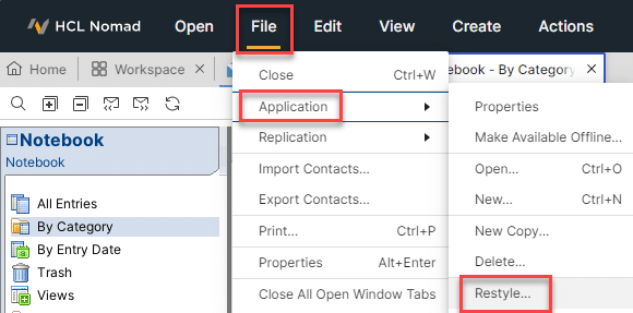 Domino Restyle in HCL Nomad Web 1.0.9