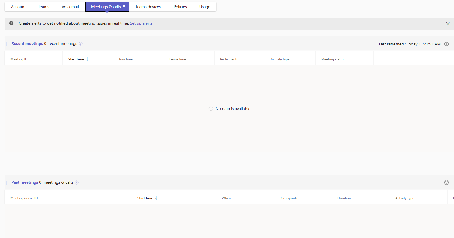 Screenshot 2: Call Analytics for an attendee (emptiness)