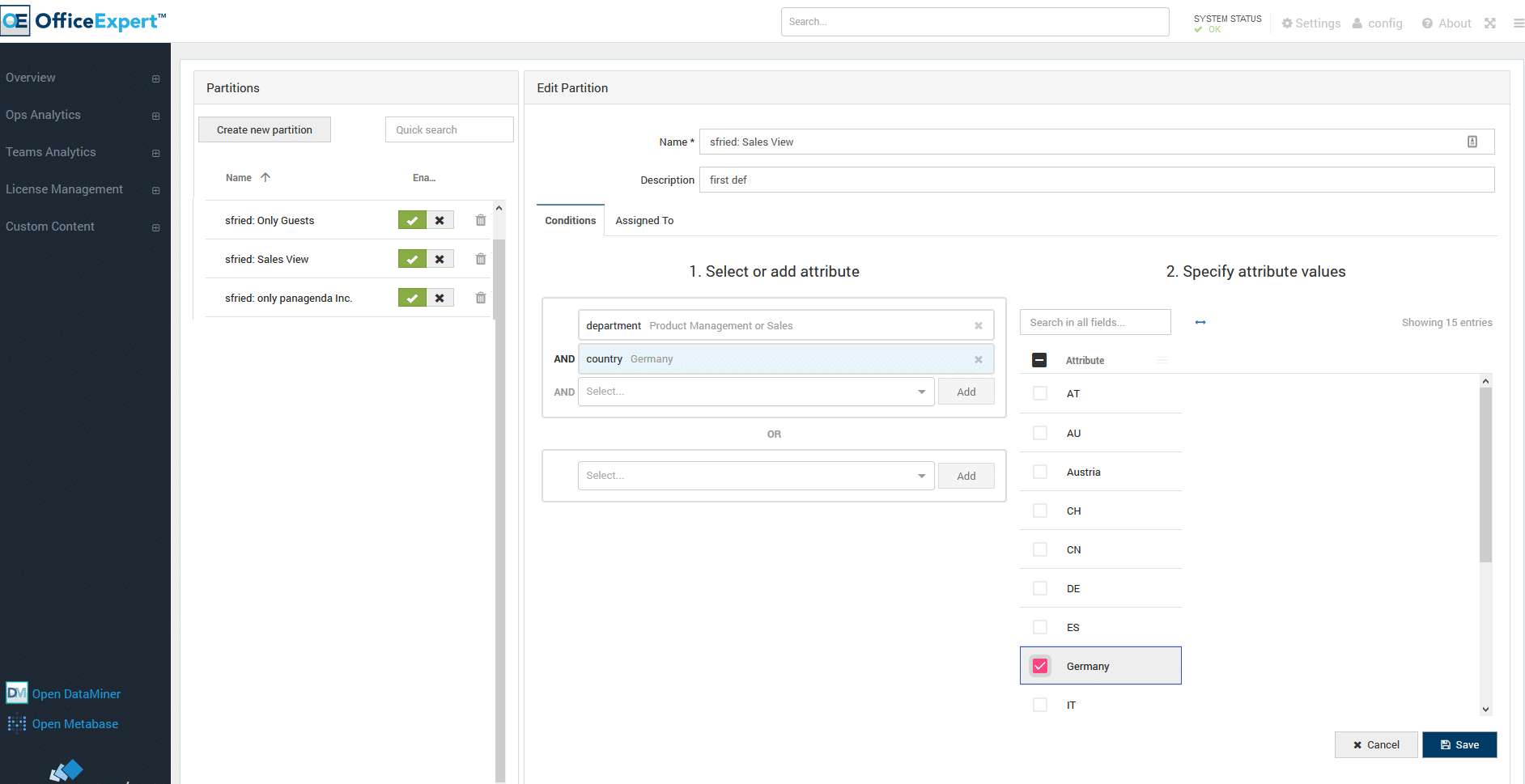 Screenshot about Tenant Partitioning --- Provides Flexibility to Securely Assign Data Viewing